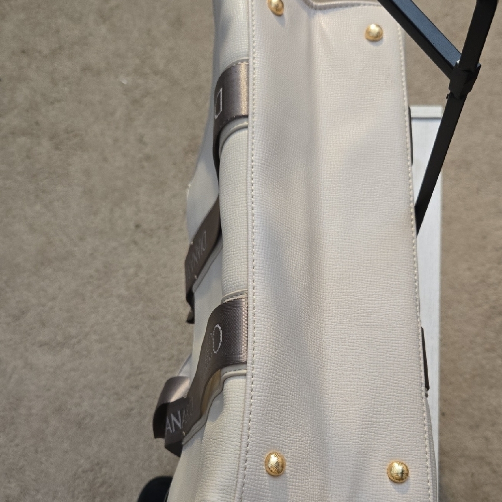 Gray Structured Tote With Branded Webbing Handles - image 4